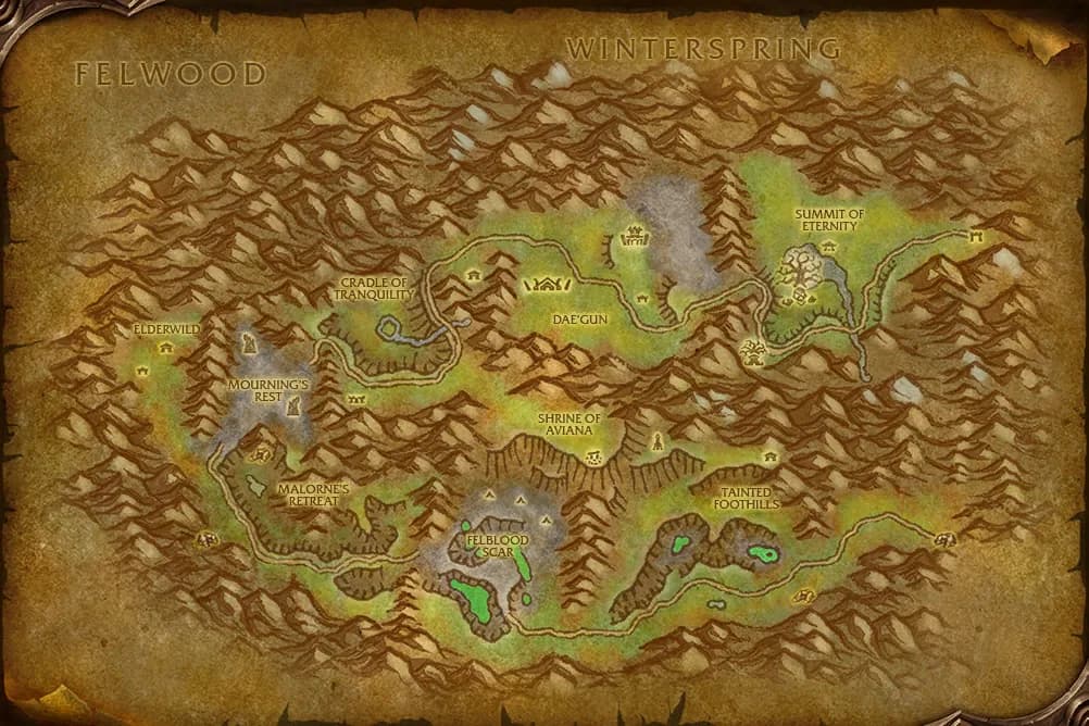 Map of Mount Hyjal