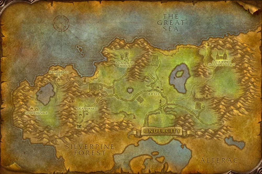 Map of Tirisfal Glades