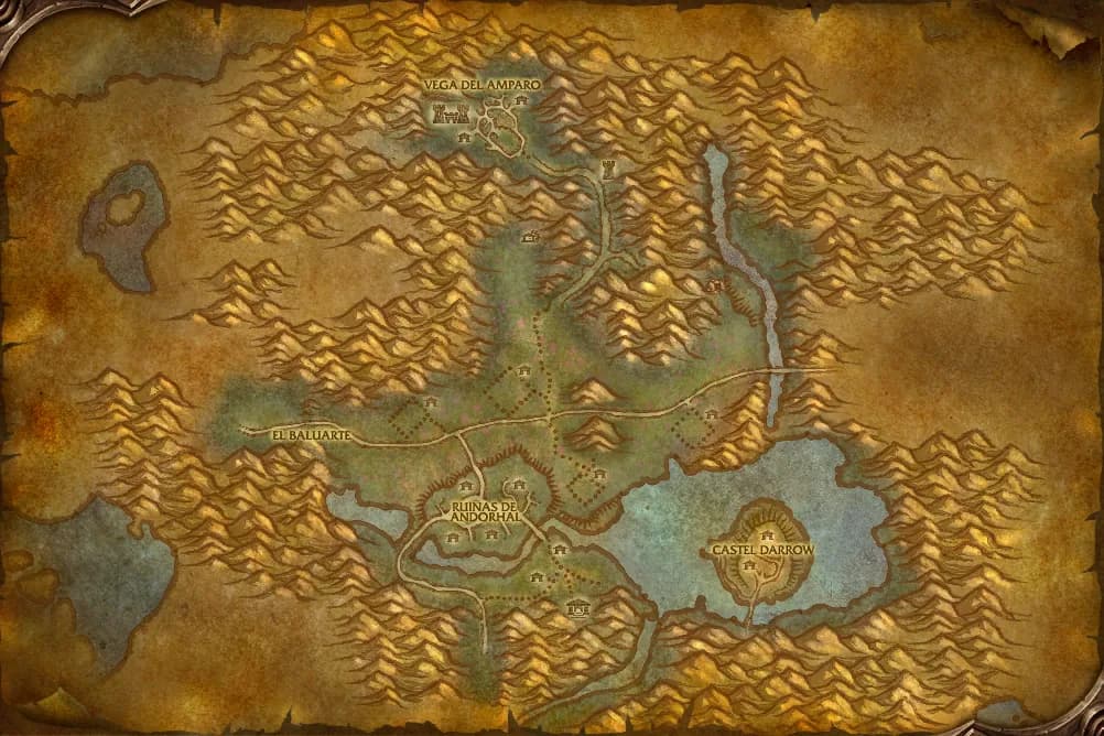 Mapa de Tierras de la Peste del Oeste